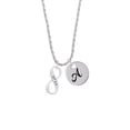 thumbnail image 2 of Delight Jewelry Silvertone Matthew 5:4 Infinity Sign Silvertone Script Initial Disc - A - Charm Necklace, 20"+3", 2 of 4