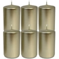thumbnail image 5 of Hyoola 2.4 x 4 inch Metallic Cream Gold Unscented European Made Pillar Candles, Paraffin Wax with Cotton Wicks, 6-Pack, 5 of 9