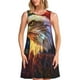 thumbnail image 1 of Fotbe Geometric American Bald Eagle Vestido de Verano sin Mangas para Mujer – Vestido Midi Línea A, Estilo Camiseta Floral, Vestido Playero Casual y Fluido, 1 of 7