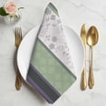 thumbnail image 2 of Green Stripes Abstract Cloth Napkins, Geometric Spring Flowers Rustic Washable and Reusable Dinner Napkins Set of 8, Table Napkin for Kitchen Party Birthday Wedding Hotel Housewarming 20"x20", 2 of 9