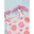 thumbnail image 6 of FEORJGP Infan Baby Girl Swimsuit Toddler Sleeveless Swimwear Jumpsuit Shell Flower Print Bodysuit Frill Trim Bathing Suit for Little Girls Summer Beach Wear, 6 of 8