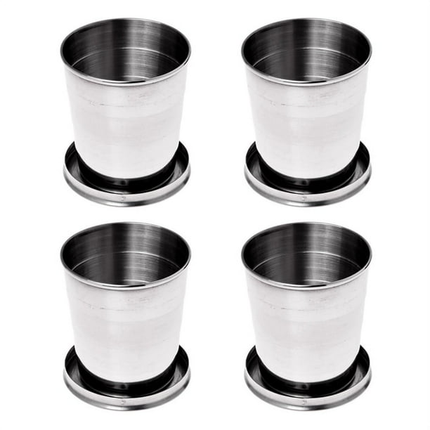 4X Plegable Copa Telescopica Retractil de Deportes de Senderismo Camping 240ML Con
