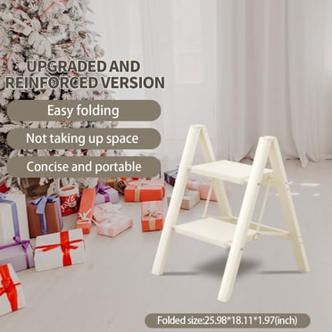AmeriHome Ultra Slim Aluminum Two Step Folding Utility Step Ladder ...