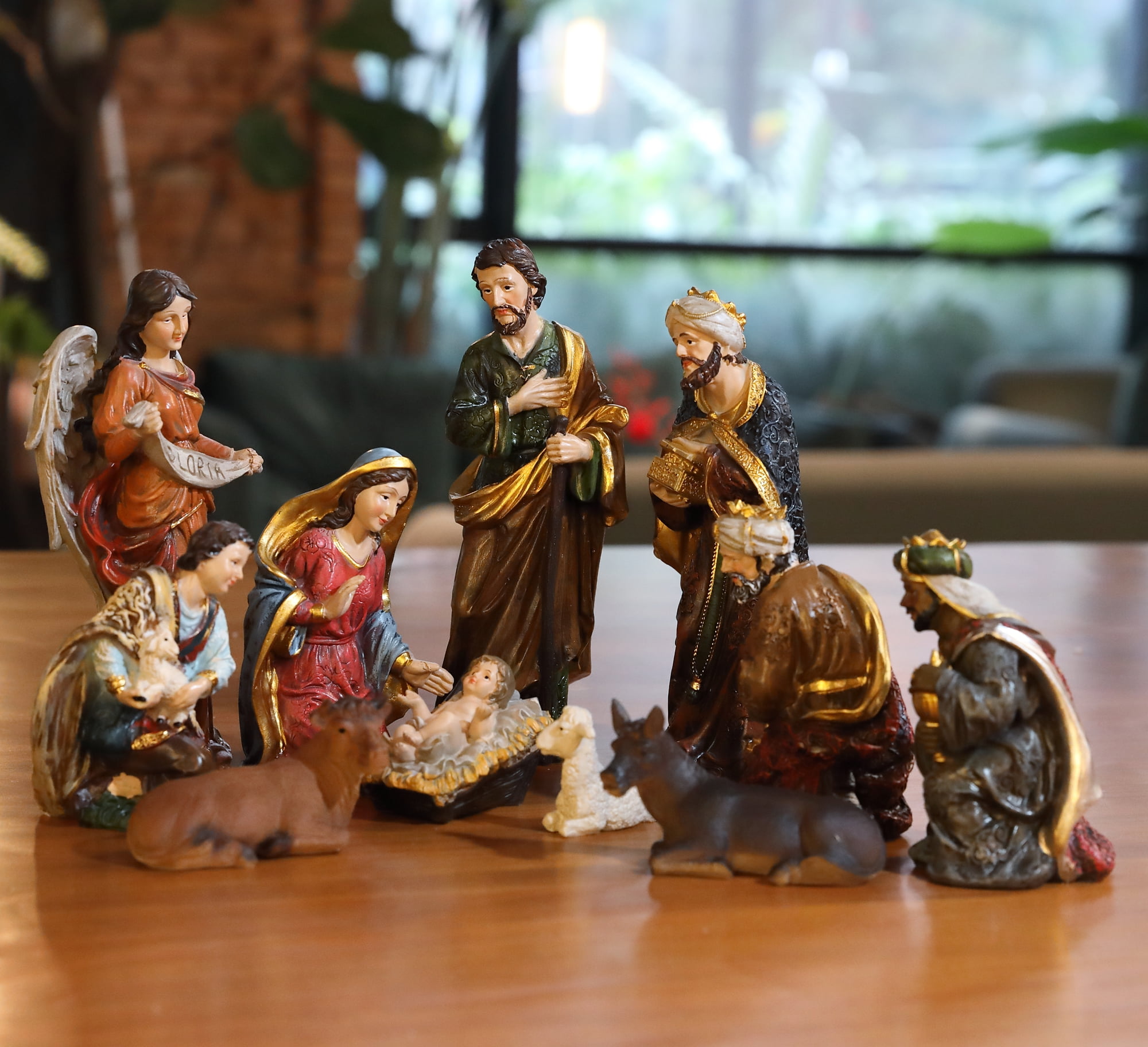 Nativity Set Nativity Scene Holidays Décor Christmas Stable Birthday Gift 11 Piece 8