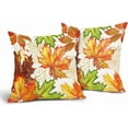 thumbnail image 4 of Fall Leaves Pillow Covers 18x18 Inch Set of 2 Thanksgiving Autumn Harvest Maple Leaf Outdoor Throw Pillow Covers Rustic Farmhouse Pillowcases Cushion Covers for Couch Home Decor, 4 of 7