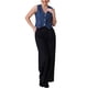 thumbnail image 2 of CHAQUETA DE JEAN SIN MANGAS PARA MUJER INSPIRADA CHIC, CON ESCOTE EN V Y BOTONES, VESTIDO DE DENIM CORTO, TAMAÑO L, AZUL OSCURO, 2 of 6