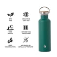 thumbnail image 4 of Elemental Classic Insulated Water Bottle, Leak Proof Thermos Water Bottle with Bamboo Lid and Metal Ring, Reusable Insulated Stainless Steel Water Bottle, 25oz - Forest Green, 4 of 8