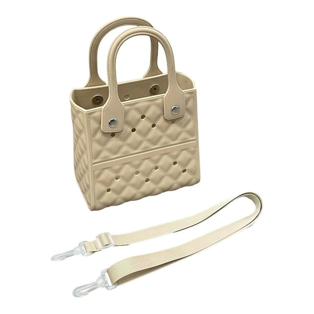 Bolsa de playa para mujer con diseño de dibujos animados de EVA, ideal para fiestas, citas y piscinas. caqui