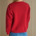 thumbnail image 6 of Byworldtasic Womens Sweaters Women's Button Up Crew Neck Cardigan Long Sleeve Knitted Sweater Outwear With Pockets Red, 6 of 6