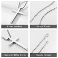 thumbnail image 6 of Turandoss 2 Pcs Black Silver Cross Necklace for Men Inspirational Bible Verse Cross Chain for Men Stainless Steel Cross Pendant Box Chain 18-24 inch Mothers Day Birthday Gifts for Men Husband, 6 of 7