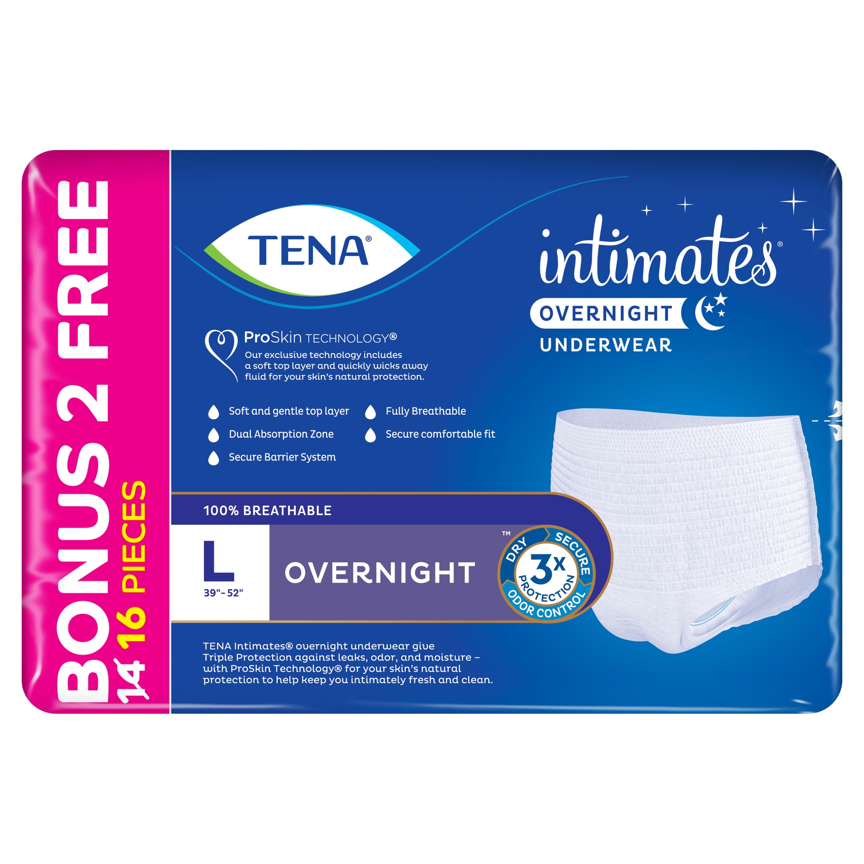  TENA Intimates Incontinence Overnight Underwear For Women