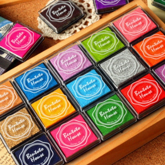 Ink Pad Stamps, DIY 20 Colors, Crafts Ink Pads for Rubber Making