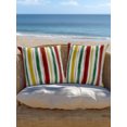 thumbnail image 5 of Outdoor Pillows Waterproof, Red Green Stripe Bedding Throw Pillows with Insert for Couch Sofa Bed, Modern Abstract Colorful Striped 16x16 Inch Pillowcases Decorative Camping Patio Pillow Set of 1, 5 of 8
