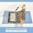 thumbnail image 5 of Retro Groovy Flowers Mushrooms 2 Pack Pencil Pouch for 3 Ring Binder Smooth Zipper Folders with Pockets Clear Window Pencil Case, 5 of 6