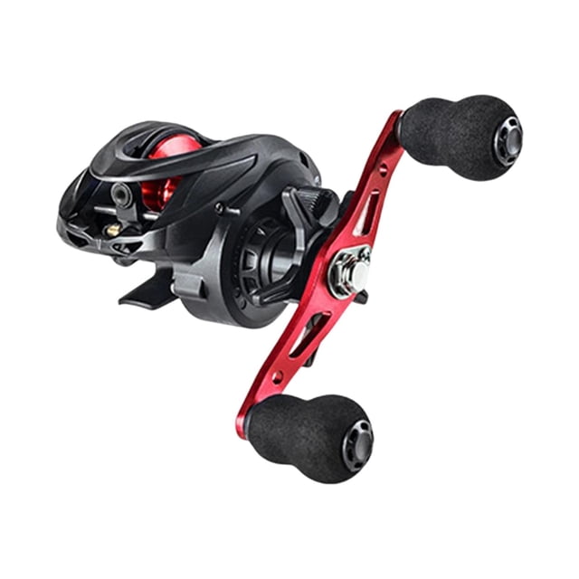 Carrete de pesca Baitcasting clásico 6.3: 1 Baitcaster 8kg Max /R Pesca manual de metal izquierda roja Cola carrete de baitcasting