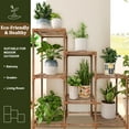 thumbnail image 6 of Plant Stand Indoor Three Tier Plant Shelf Outdoor Wooden & Plastic 3 Tiers Garden Flower Pot Rack  for Patio Decor, 6 of 11