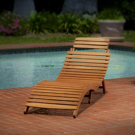 Lahaina Wood Outdoor Chaise Lounge (Best Protection For Outdoor Wood Furniture)