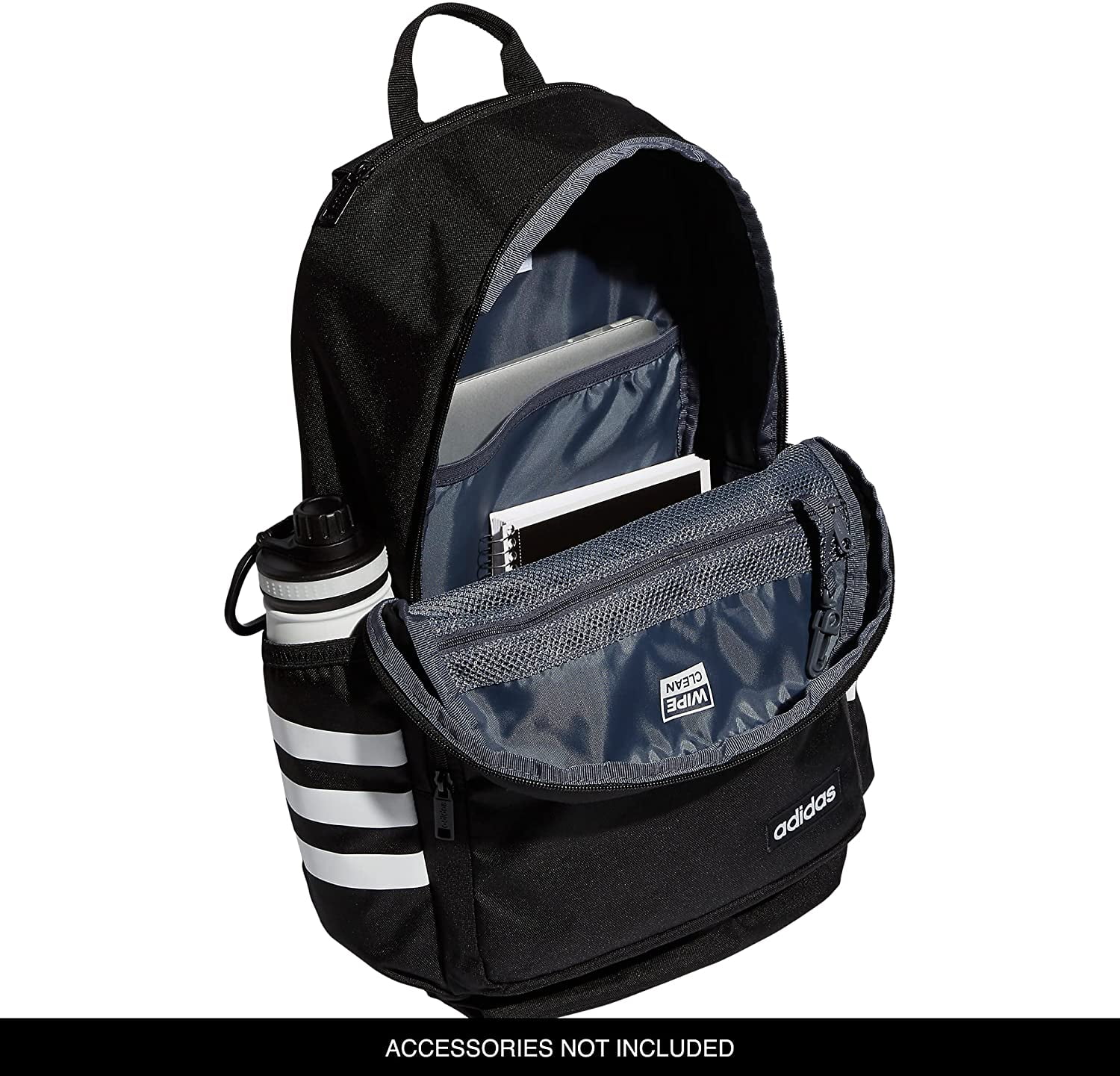 Adidas Unisex Black Classic 3S 4 16" Laptop Storage Backpack One Size $45
