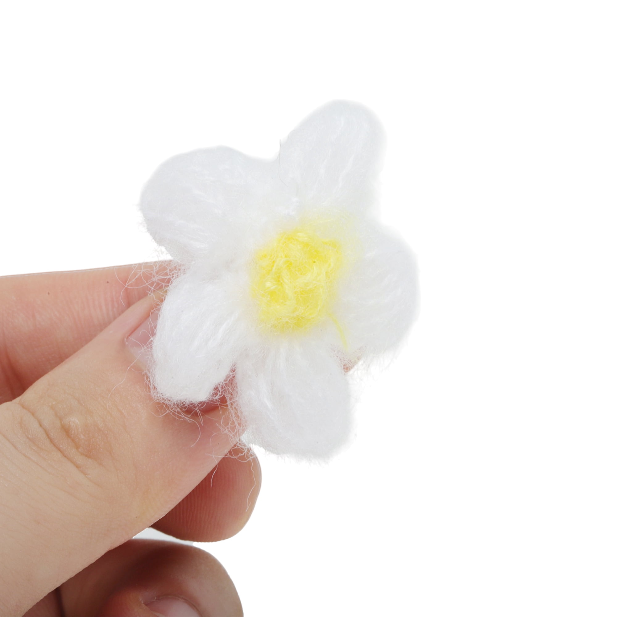 Unique Bargains Wool Yarn Flower Shoelace Charms 1 Pair White