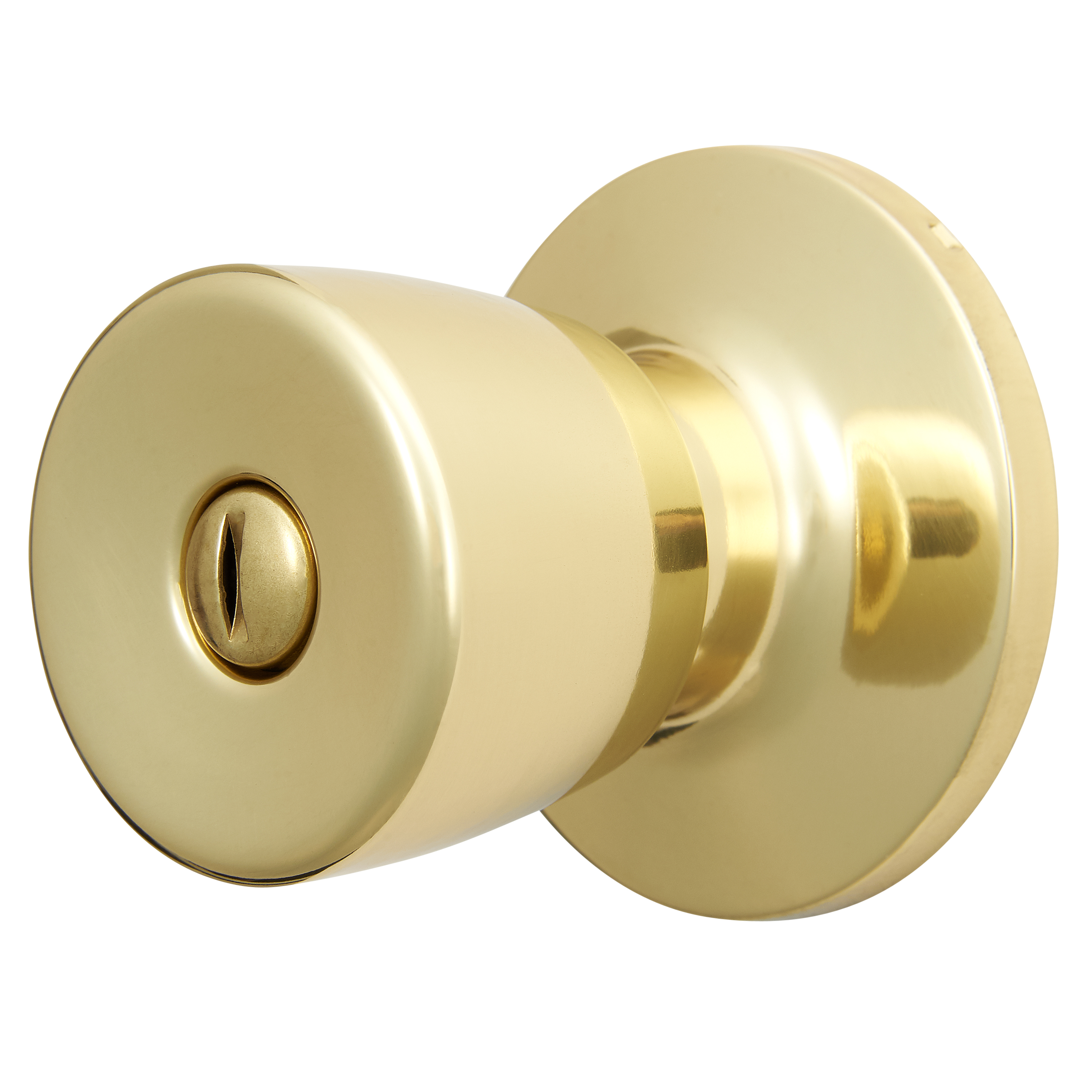 Mountain Security Privacy Doorknob, Tulip, Polished Brass Finish