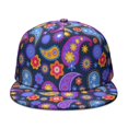 thumbnail image 2 of Unisex Vintage Paisley Snapback Hat - Adjustable Flat Brim Cap with Boho Floral Ethnic Pattern for Men & Women, 2 of 5