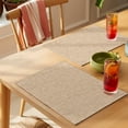 thumbnail image 2 of Khaki Placemats Set of 6 Rustic Farmhouse Solid Color Place Mats Indoor Wipeable Table Mats Washable Cloth Dining Table Placemats for Kitchen Holiday Party Home Decor 13x19 Inch, 2 of 7
