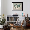 thumbnail image 4 of Art.com Wonderful World Map Art Print by James Zheng, Black Frame Wall Art, 40" x 32", 4 of 5