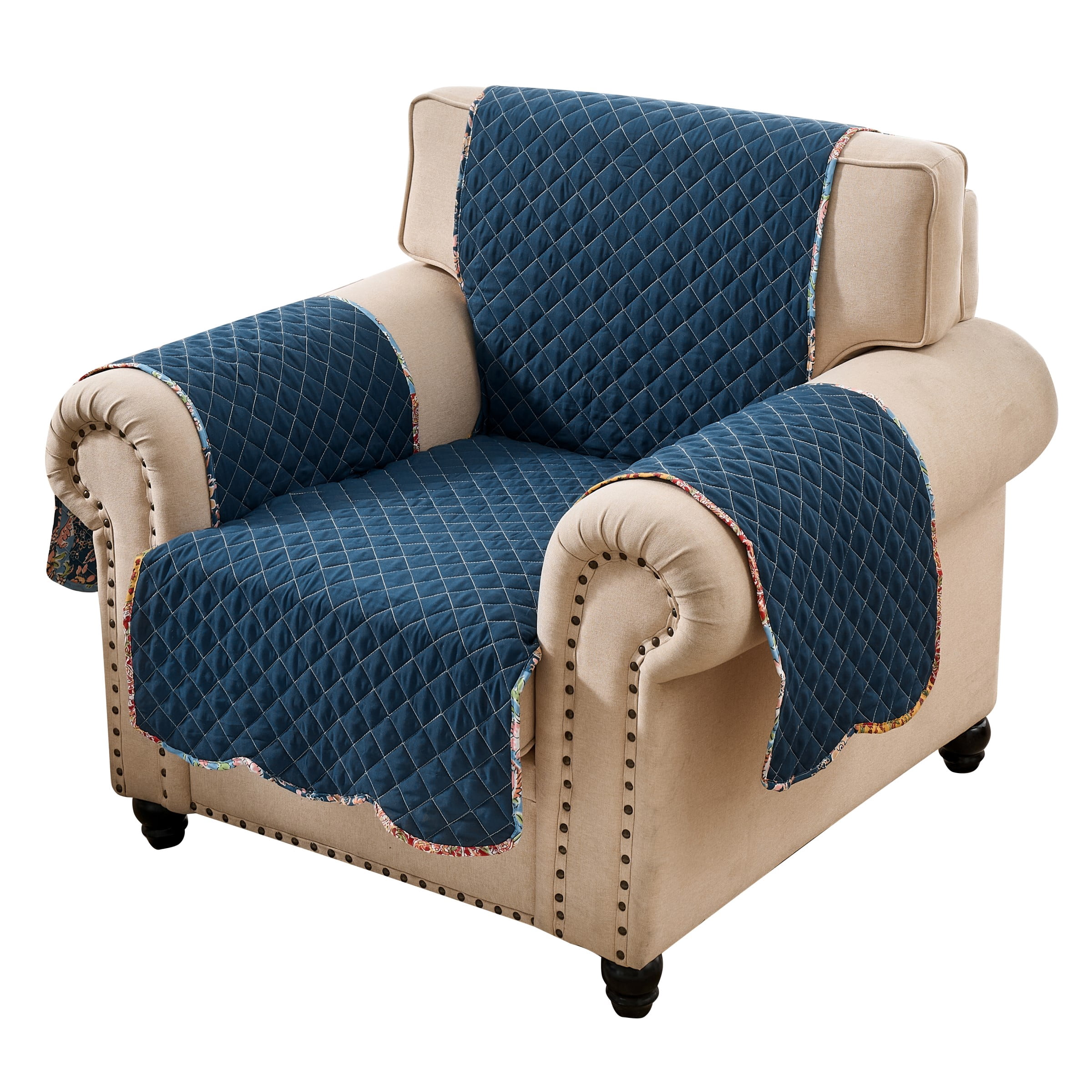 Greenland Home Fashions Tangier Boho Print Reversible Slipcover/Furniture Protector, Armchair
