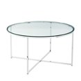 thumbnail image 3 of Ensemble de Table Basse Ronde 2 Pièces - Verre et Chrome, 3 of 6