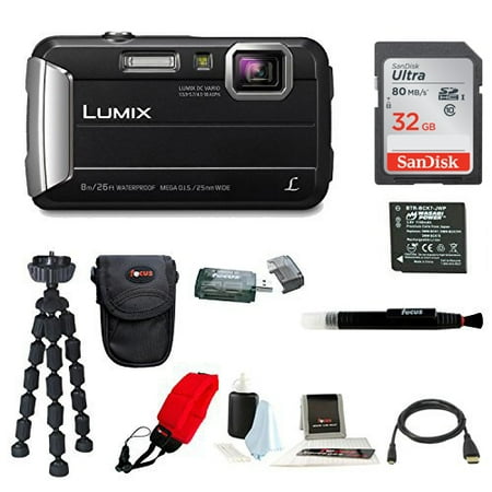 Panasonic DMC-TS30K LUMIX Active Lifestyle Tough Camera (Black) with 32GB Accessory Bundle