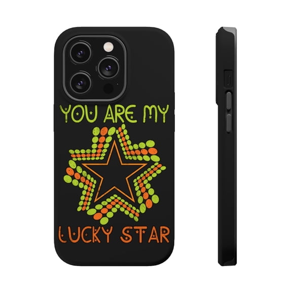 DistinctInk MagSafe Tough Case for Apple iPhone 15 Pro (6.1" Screen) - You Are My Lucky Star - Wireless Charging Compatible