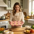 thumbnail image 5 of Clearance! Zguuel 6 Cup Silicone Muffin Pan, Non-Stick Baking Tray for Cupcake Oven, Pink, 5 of 6
