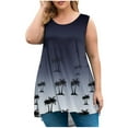 thumbnail image 2 of Wzzjkit Débardeurs pour Femmes Mode Col Rond Imprimé T-shirt Sans Manches Ample Blouse Débardeur, 2 of 5