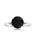 thumbnail image 4 of Rosec Jewels Black Onyx Solitaire Engagement Ring for Women - Split Shank Ring (8 mm, 2 Ct, AAA Grade Certified) - With Jewelry Box, 14K White Gold, US 12.50, 4 of 9