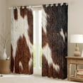 thumbnail image 2 of Highland Cow Cowhide Curtains & Drapes,Black Brown Milk Cow Print Window Curtains,Rustic Farm Animals Blackout Curtains,Bull Cattle Skin Window Treatments Boho Decor, 2 of 6