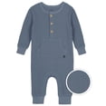 thumbnail image 3 of Modern Moments by Gerber Baby Boy Waffle Long Sleeve Romper, Sizes 0/3-24 Months, 3 of 9