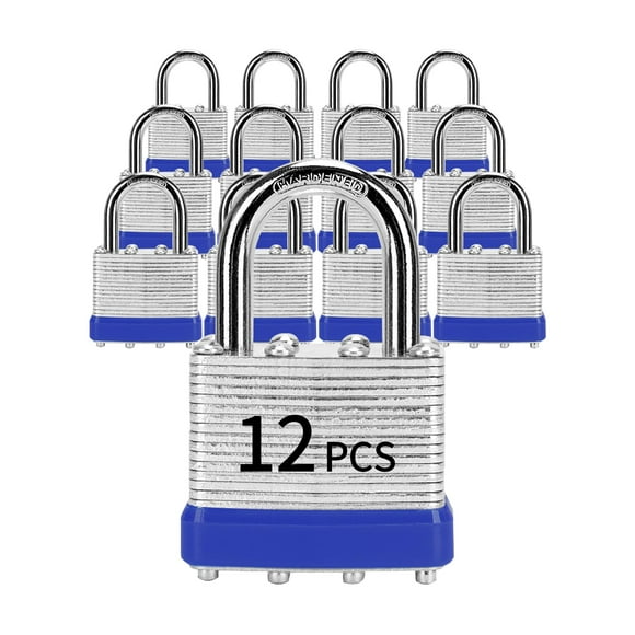 Candados con la misma llave Lqyn 12 piezas Candado con llave laminado (1-9/16"" 40 mm) Cerraduras con llaves iguales Grillete normal para casilleros de almacenamiento Pestillo para cajas de herramient