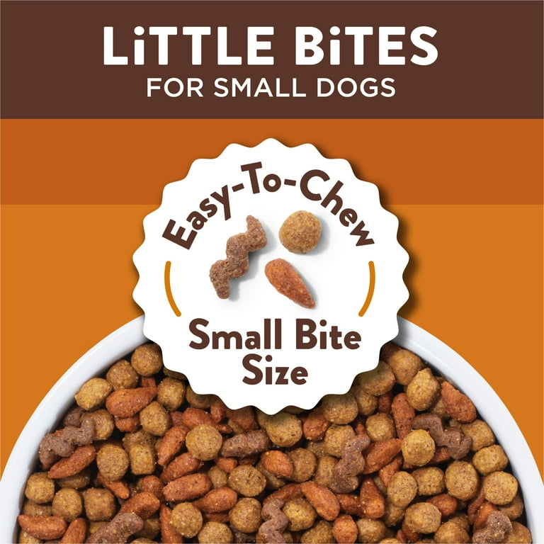 Purina Dog Chow Crunchy Adult Dry Food Little Bites for Small Breeds Real Chicken Beef 4 lb Bag Walmart