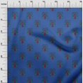 thumbnail image 2 of oneOone Polyester Lycra Medium Blue Fabric Leaves & Floral Block Sewing Craft Projects Fabric Printed By Yard 56 Inches Wide, 2 of 4