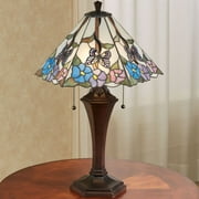 Garden Bliss Floral Stained Glass Table Lamp Multi Pastel - Handcrafted - Tiffany Style - Vintage Lamps for Bedroom, Living Room, Bathroom