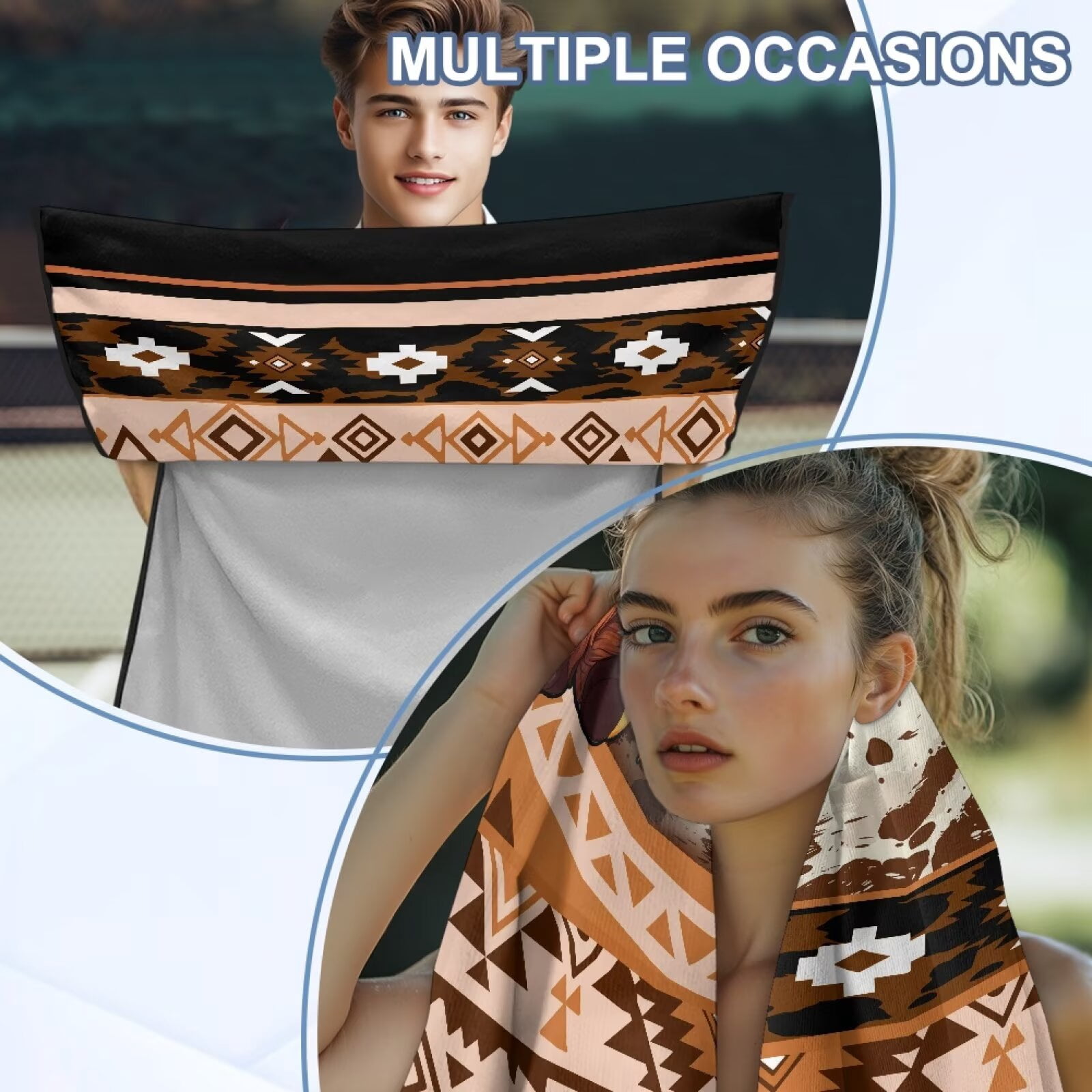 Binienty Highland Cow Sweat Proof Towel for Car Seat Soft Comfortable Removable Car Seat Towel Front Seats Cover After Gym Beach Yoga Workout Aztec Automotive Accessories