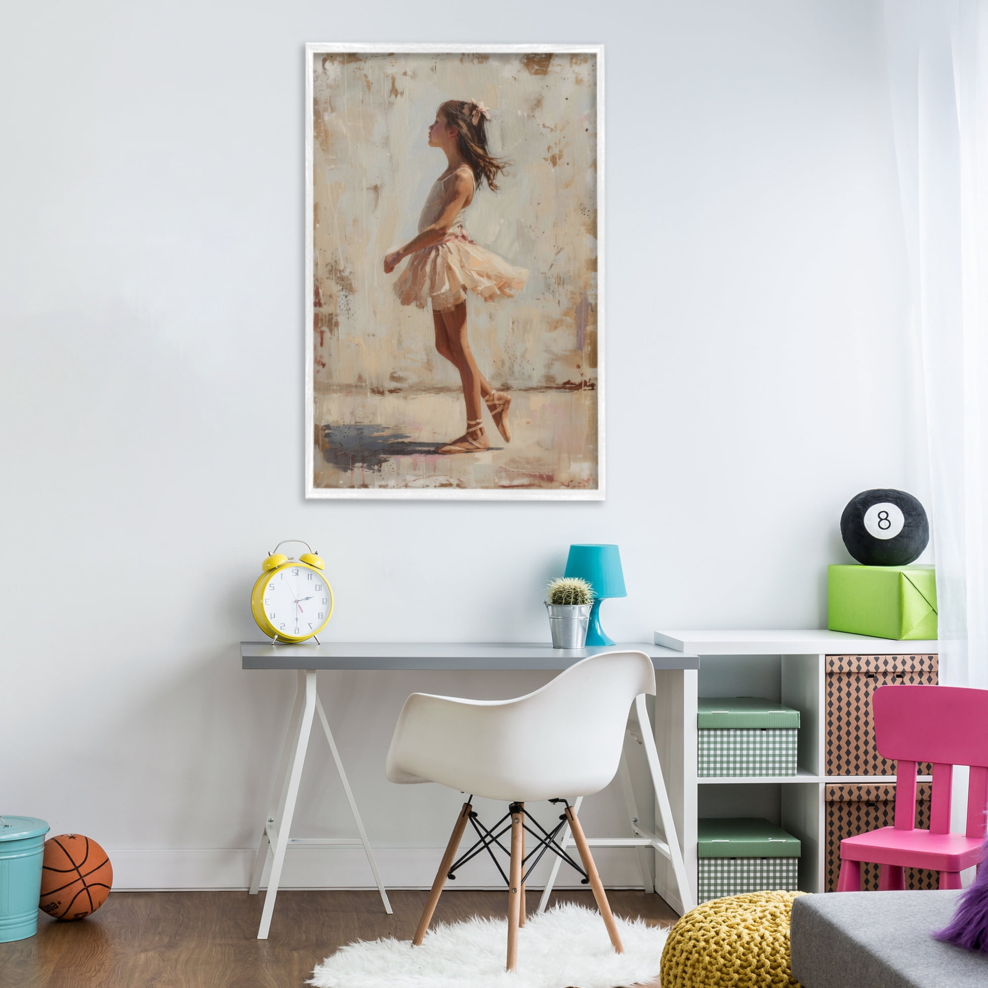 Stupell Industries Ballerina in Soft Light White Framed Giclee Art, design by Creative Studio