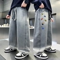 thumbnail image 2 of Shadoumai Boys Casual Pants Arrival Loose Fit Denim Jeans For Teen Youth Children Comfortable Trousers Classic Versatile Style, 2 of 8