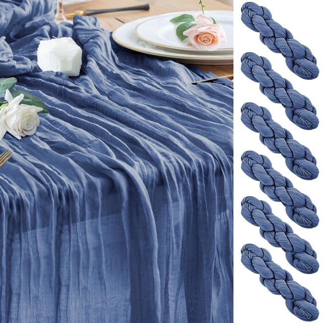Mantel para queso Table Runner Wokceer, 10 pies, azul, Navidad, paquete de 6