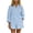 Blue 2 piece sets for women, variant on Womens 2 Piece Outfits Striped Long Sleeve Button Down Collared Blouse Shirt Matching Shorts Sets for Spring Summer Blue,L