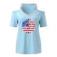 thumbnail image 4 of Siilsaa 4th of July Independence Day Tee Tee Women Vintage American Flag Color Block Patriotic T-Shirt Summer Short Sleeve Tops Blue,M, 4 of 5