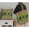 thumbnail image 5 of Soimoi Green Cotton Duck Fabric Text & Map Watercolor Print Fabric by Yard 56 Inch Wide, 5 of 5