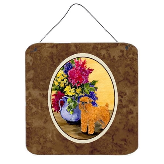 6 x 6 in. Brussels Griffon Aluminium Metal Wall or Door Hanging Prints