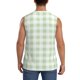 thumbnail image 4 of Fotbe Pistachio Green Checkboard Men's Camiseta sin Mangas Estampada para Hombres, Playera Casual para Gimnasio, Entrenamiento, Playa-Medium, 4 of 7