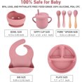 thumbnail image 2 of 9 Pack Baby Feeding Set, Silicone Toddlers Weaning Feeding Sippy Cup with Straw and Lid Baby Feeding Supplies Set, Weaning Utensils for Babies & Toddlers 6+ Months, Microwave & Dishwasher Friendly, 2 of 8